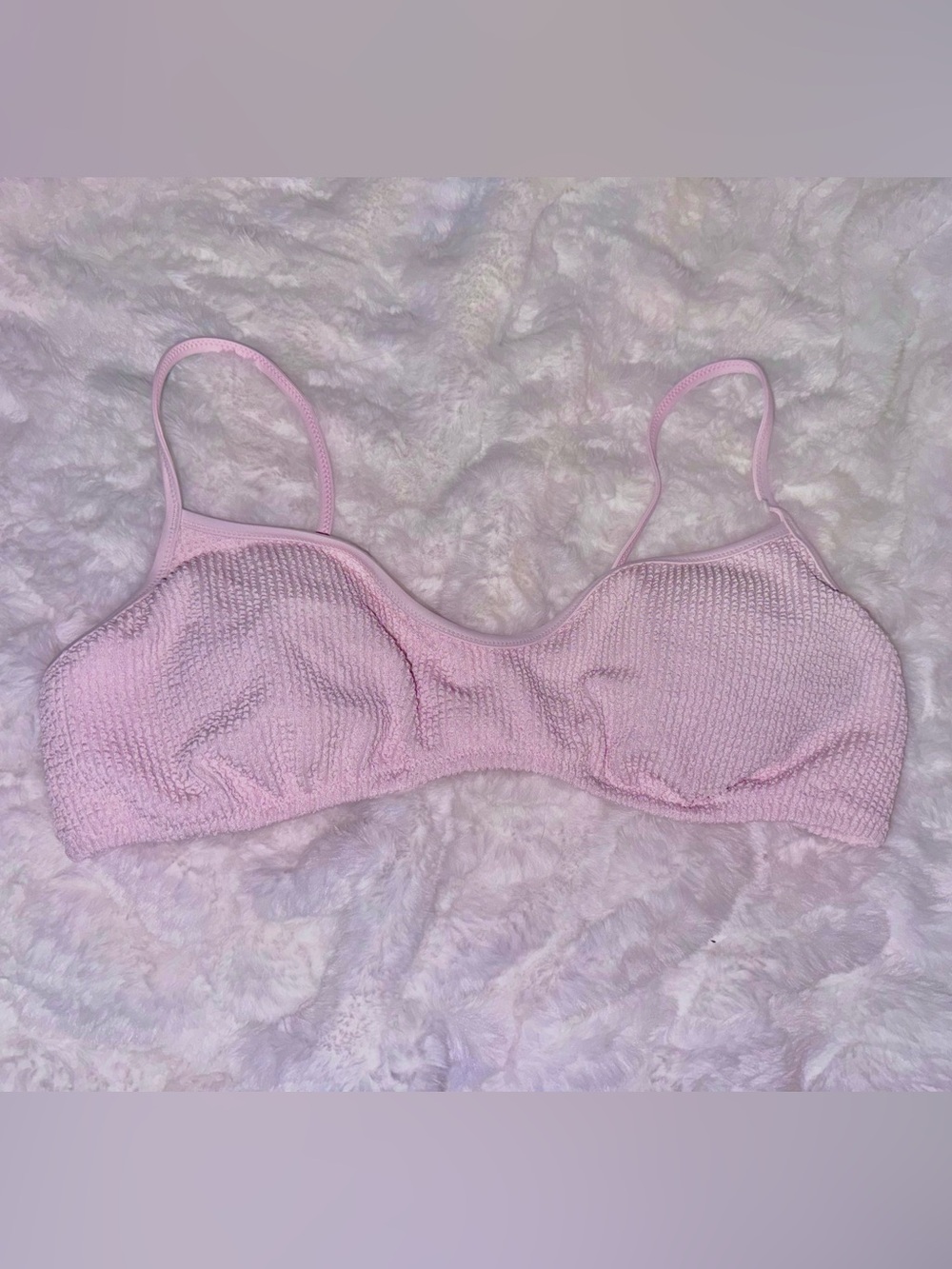 J Crew Ribbed Bikini Top Size L NWT